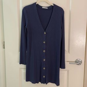 Reformation Button-down Navy Dress